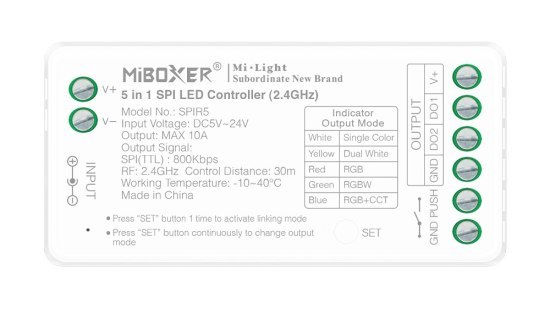 MiBoxer KONTROLER 5-24V 10A RF SPI 5 w 1